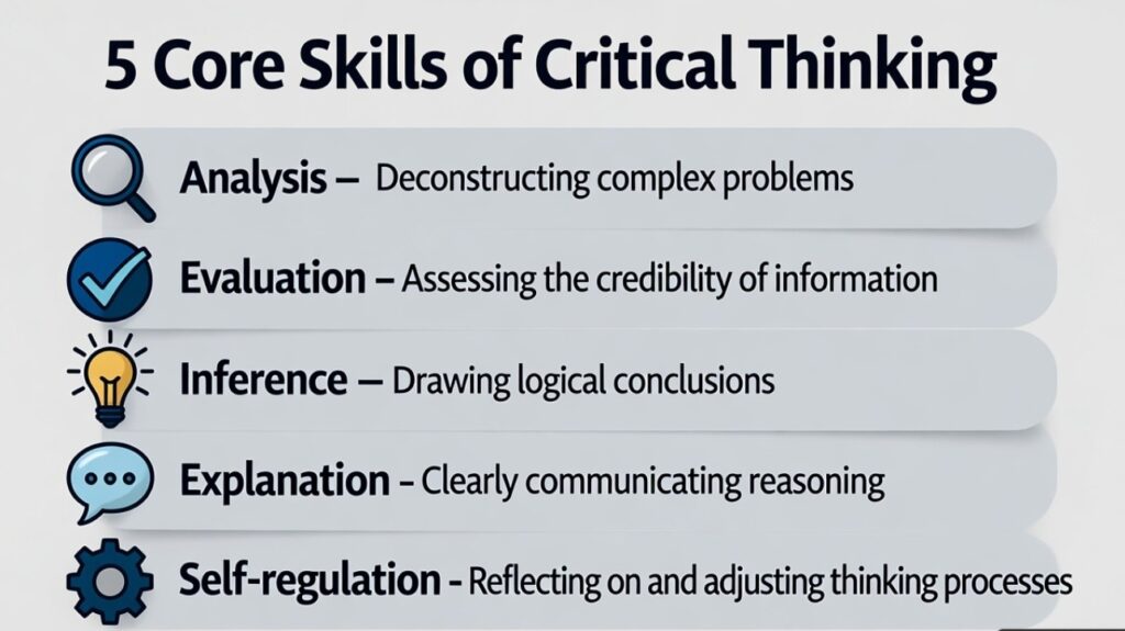 Infographic: “The 5 Core Skills of Critical Thinking”